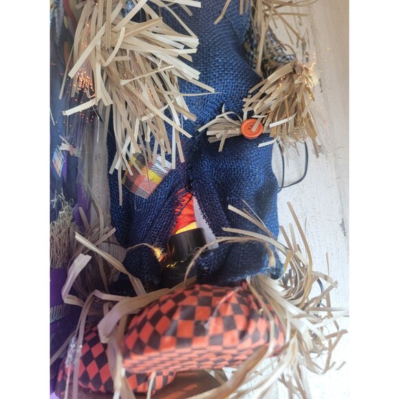 Vintage fiber optic scarecrow Halloween home decor - Picture 2 of 8